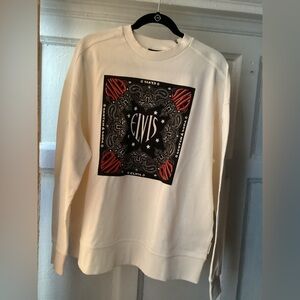 Scotch & Soda Amsterdam Elvis Graphic Cream Crewneck Sweatshirt